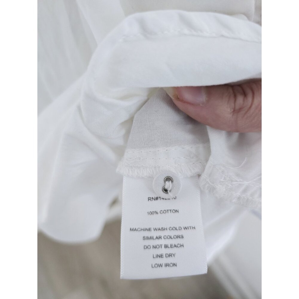 Mersea Essential Cotton Collar Long Sleeves Costal Relaxed White Shirt Dress M - Picture 11 of 12